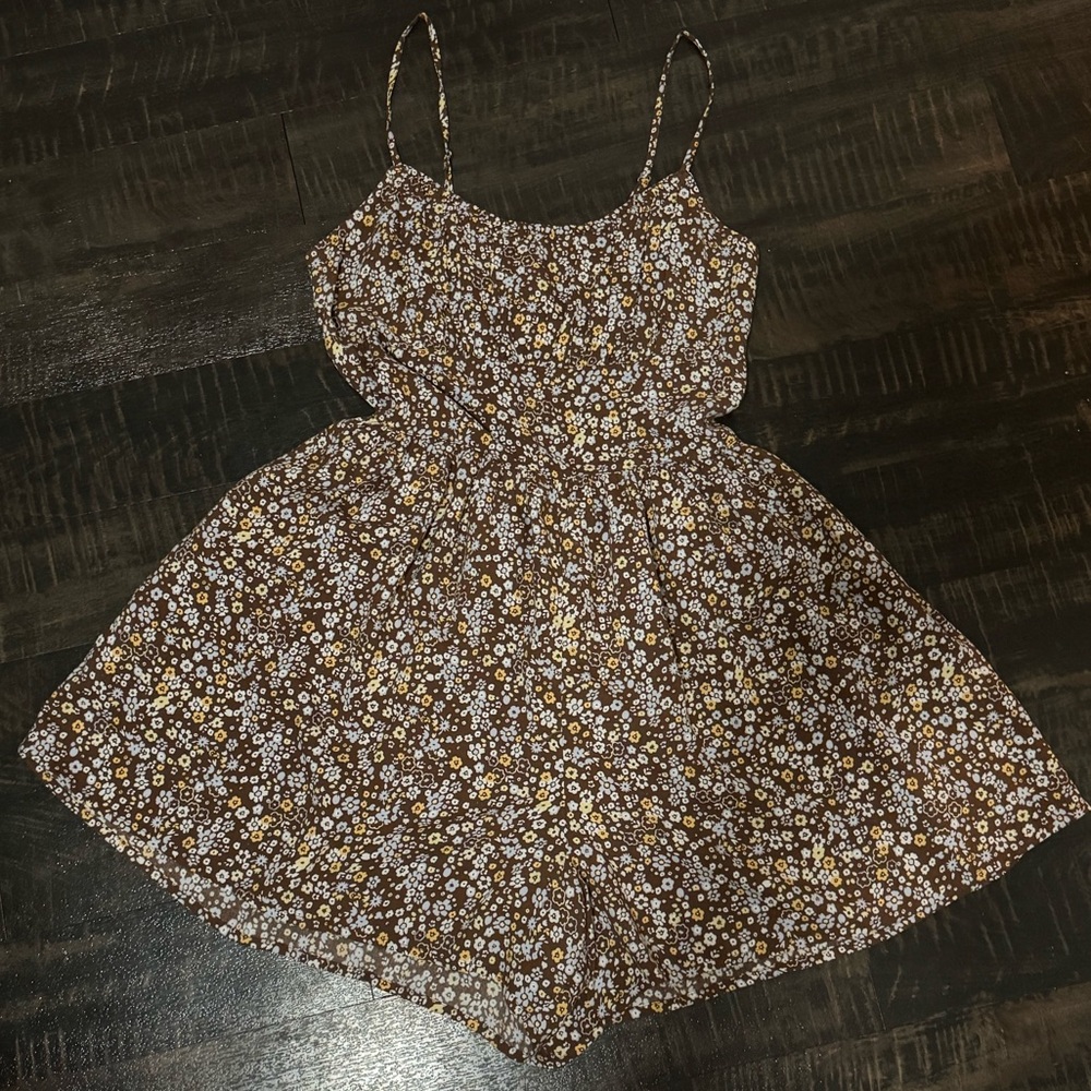 Floral Brown Jumpsuit